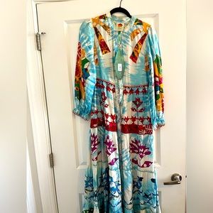 Farm Rio Tie Dye Patchwork Dress
